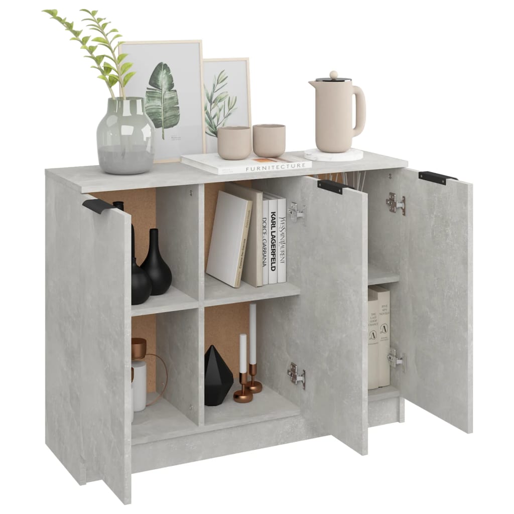 vidaXL Buffet gris béton 90,5x30x70 cm Bois d'ingénierie