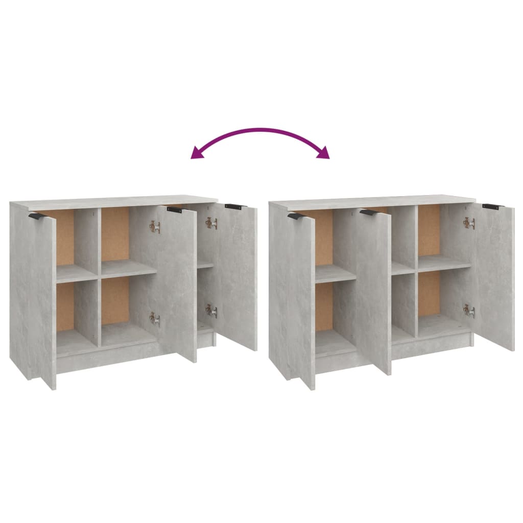 vidaXL Buffet gris béton 90,5x30x70 cm Bois d'ingénierie