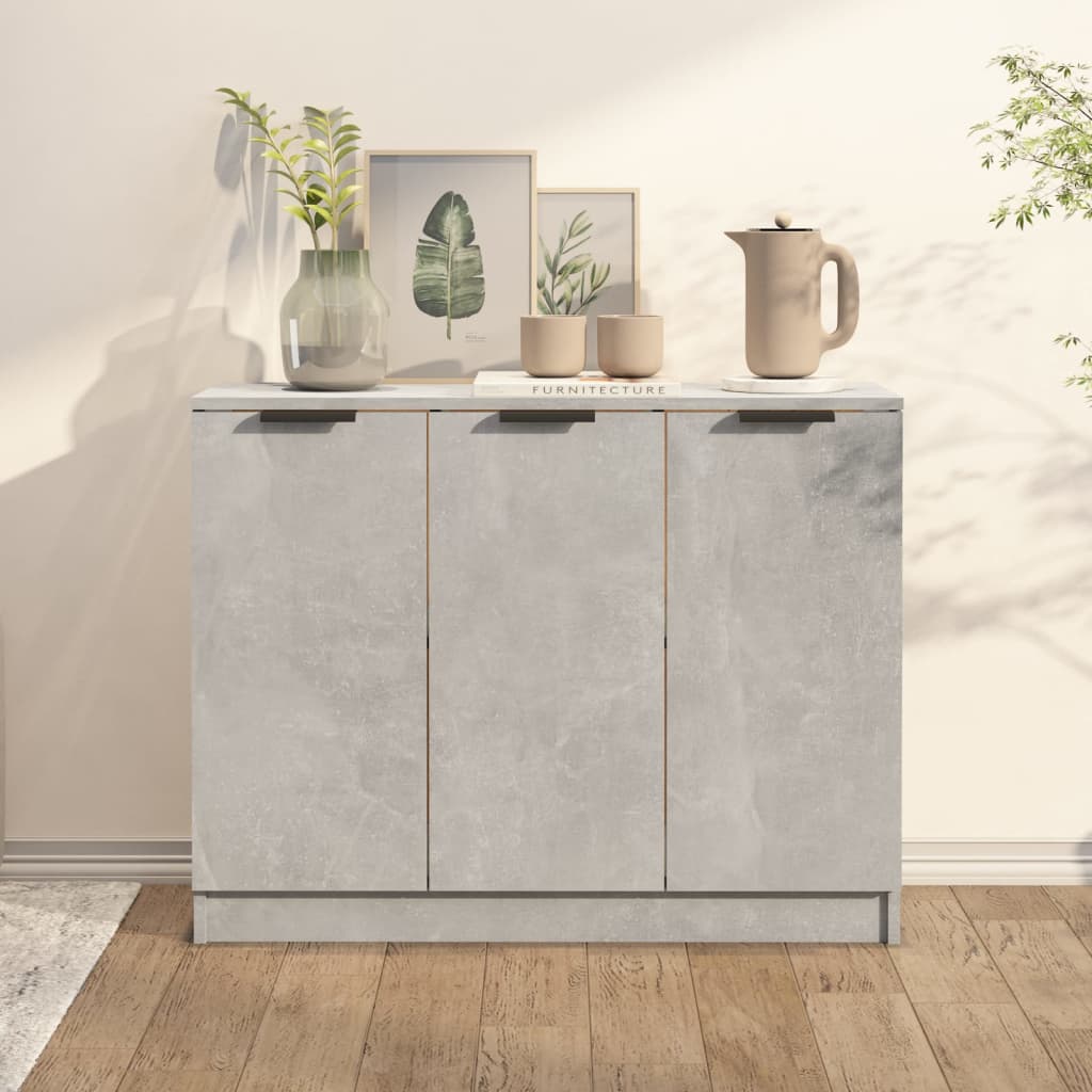 vidaXL Buffet gris béton 90,5x30x70 cm Bois d'ingénierie