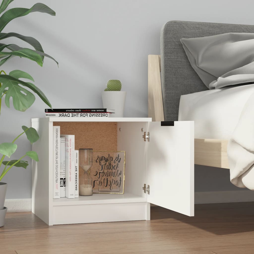 vidaXL Tables de chevet 2 pcs Blanc 40x39x40 cm