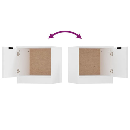 vidaXL Tables de chevet 2 pcs Blanc 40x39x40 cm