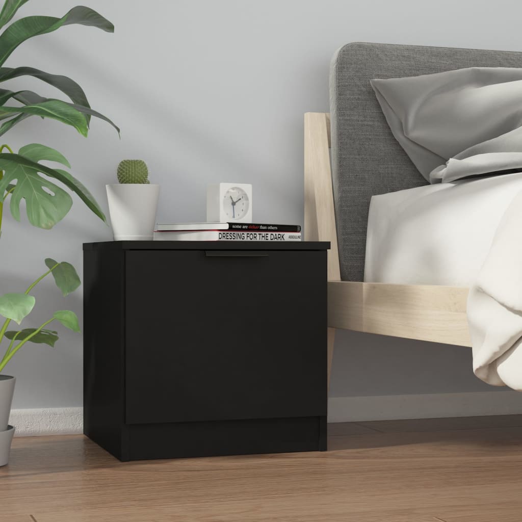 vidaXL Tables de chevet 2 pcs Noir 40x39x40 cm