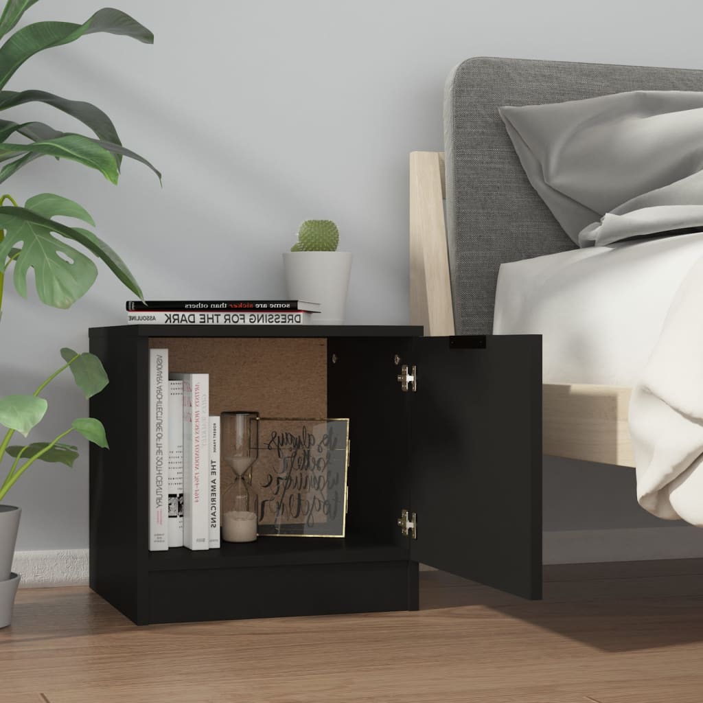 vidaXL Tables de chevet 2 pcs Noir 40x39x40 cm