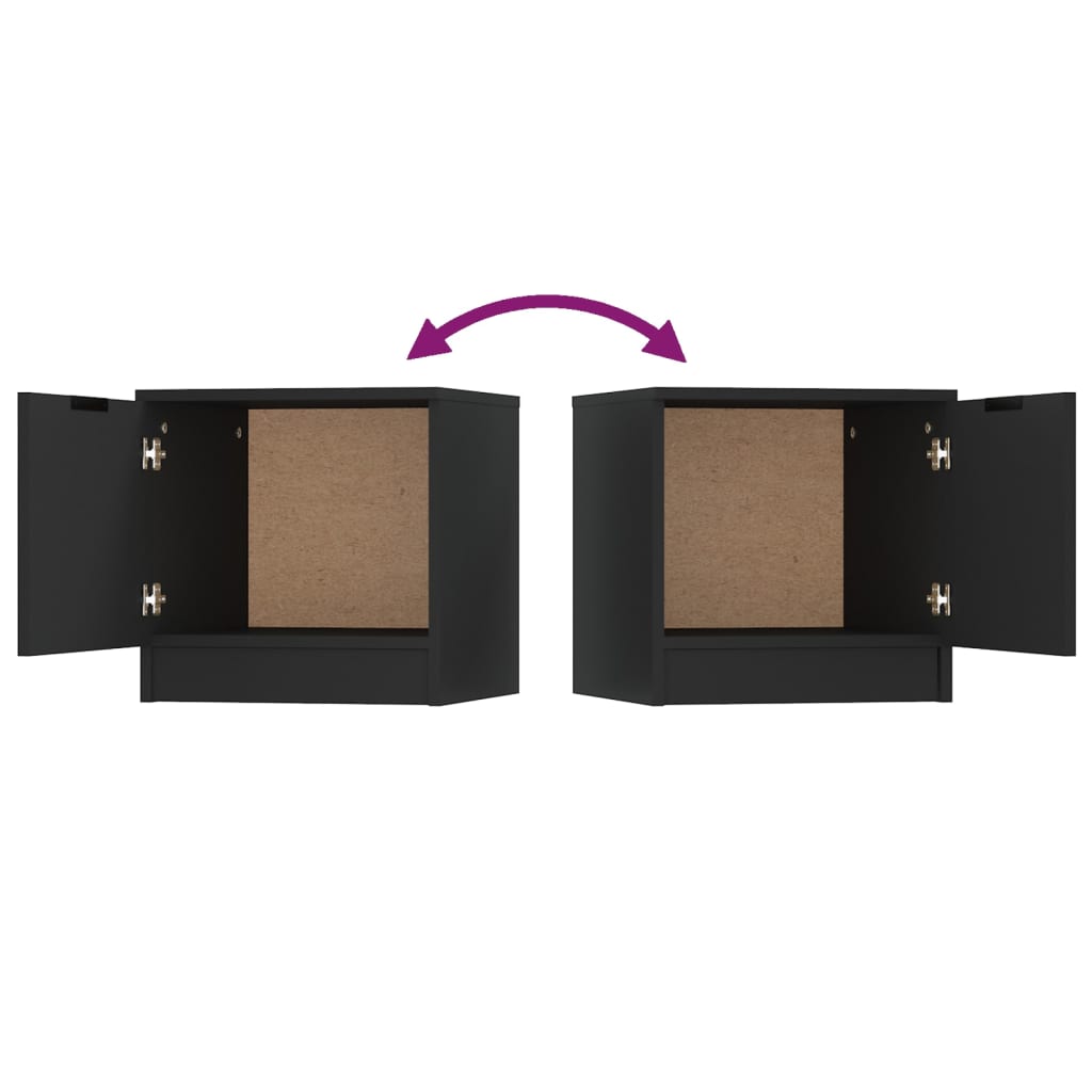 vidaXL Tables de chevet 2 pcs Noir 40x39x40 cm