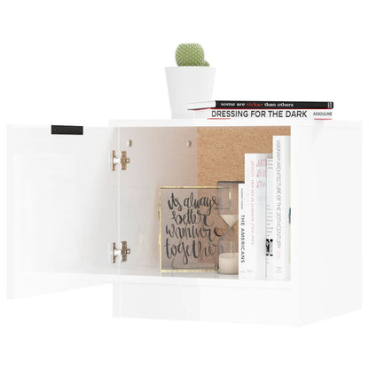 vidaXL Nachttische 2 Stk. Hochglanz-Weiß 40x39x40 cm