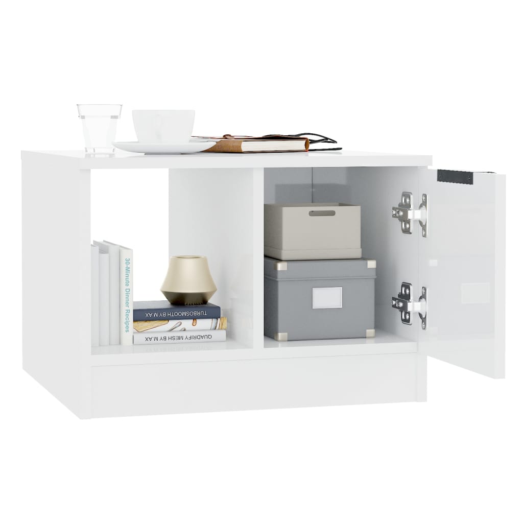 vidaXL Couchtisch Hochglanz-Weiß 50x50x36 cm Holzwerkstoff