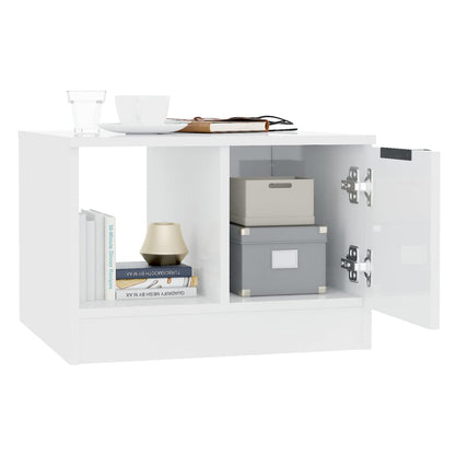 vidaXL Couchtisch Hochglanz-Weiß 50x50x36 cm Holzwerkstoff