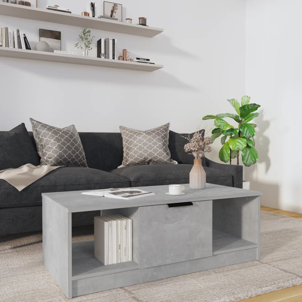 vidaXL Couchtisch Betongrau 102x50x36 cm Holzwerkstoff