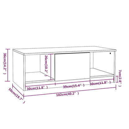 vidaXL Couchtisch Hochglanz-Weiß 102x50x36 cm Holzwerkstoff