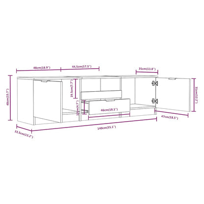 vidaXL TV-Schrank Weiß 140 x 35 x 40 cm Holzwerkstoff