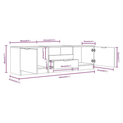 vidaXL TV-Schrank Betongrau 140x35x40 cm Holzwerkstoff
