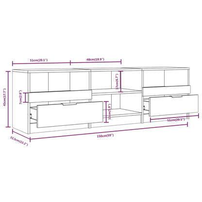 vidaXL TV-Schrank Betongrau 150x33,5x45 cm Holzwerkstoff