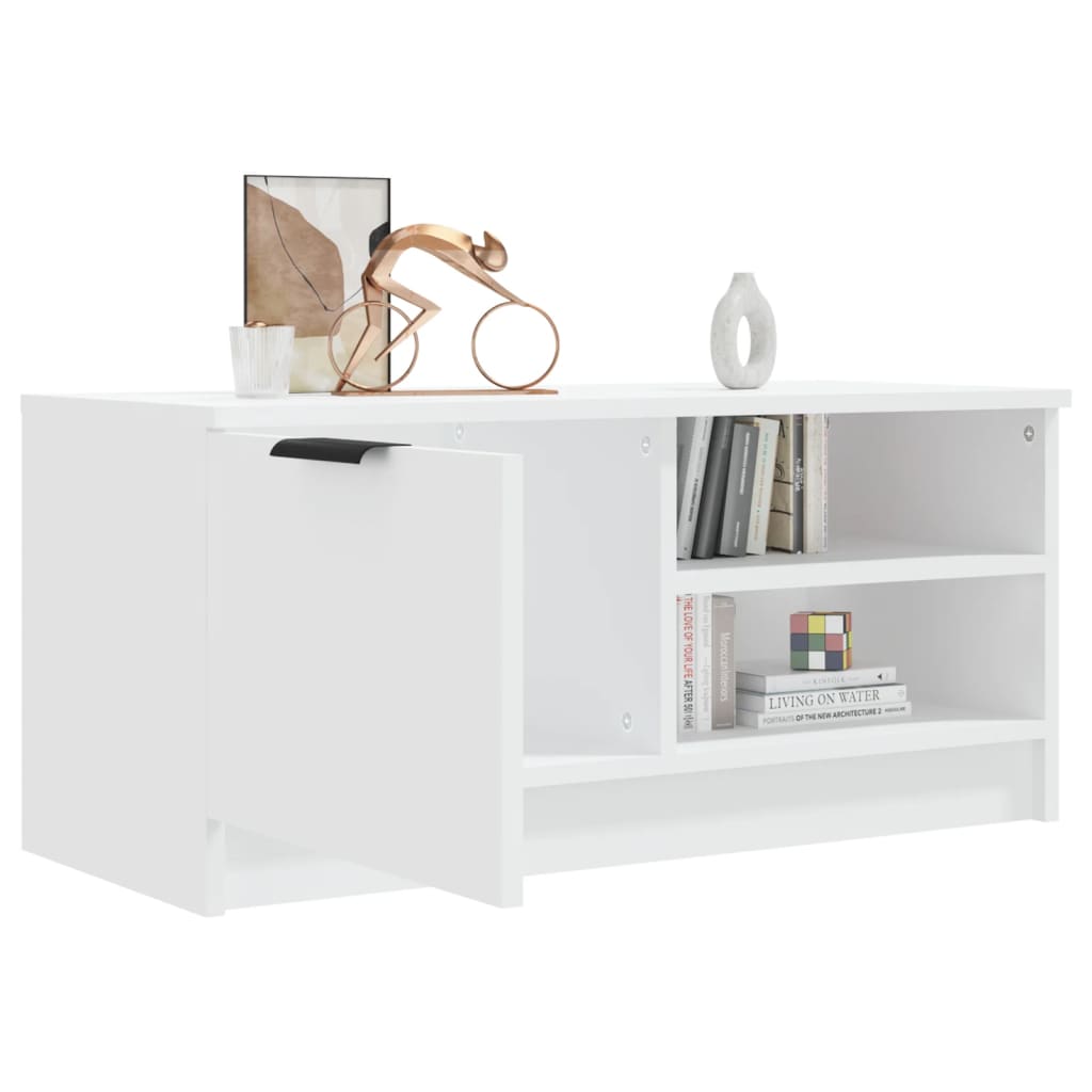 vidaXL Meuble TV Blanc 80x35x36,5 cm Aggloméré