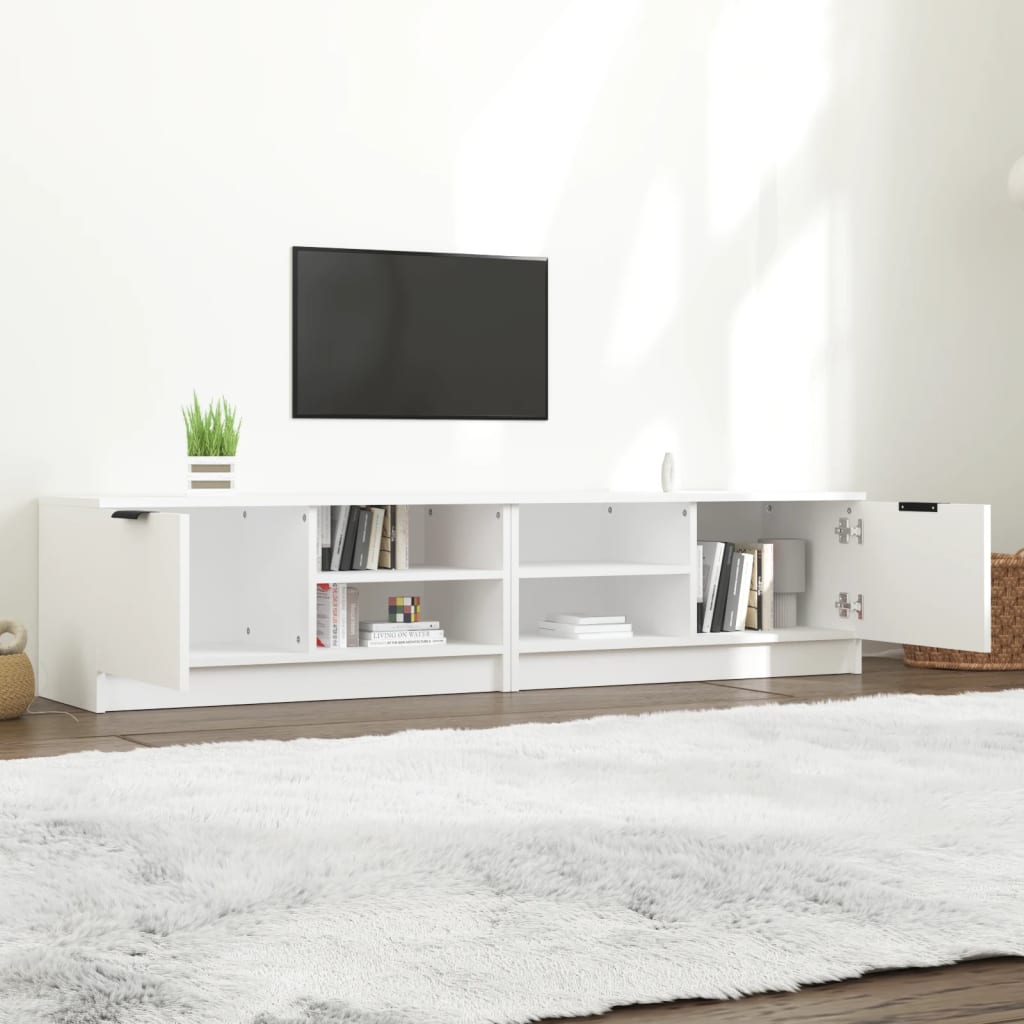 vidaXL Meubles TV 2 pcs Blanc 80x35x36,5 cm Bois d'ingénierie