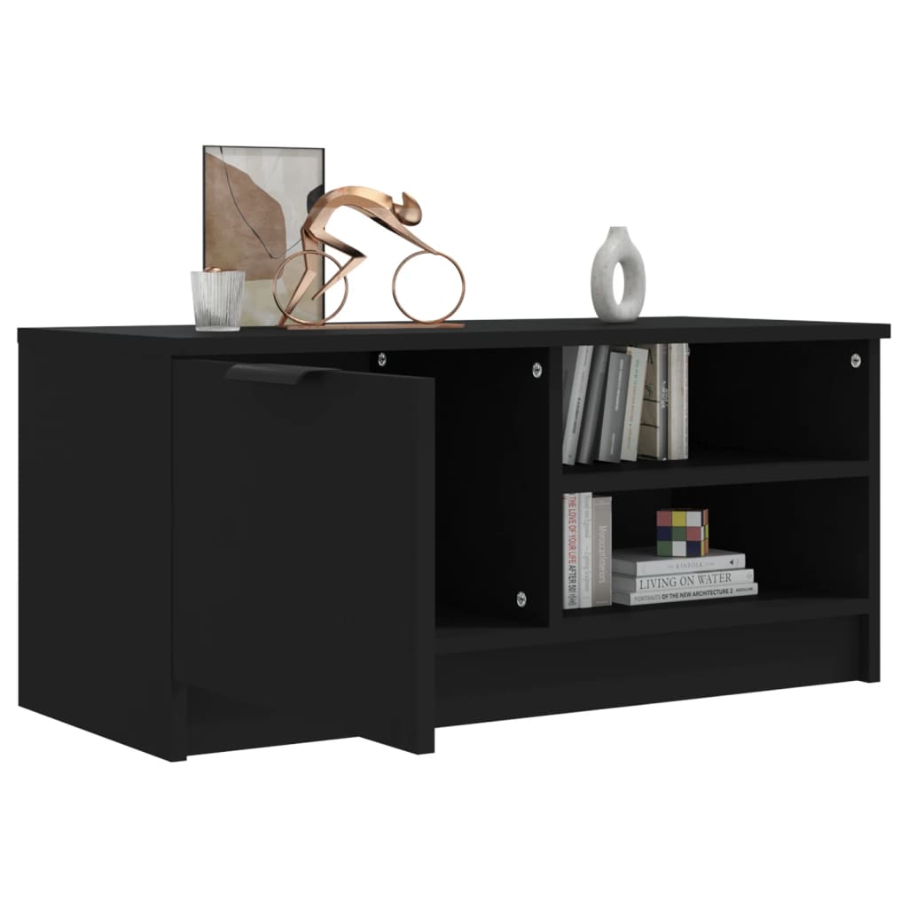 vidaXL Meuble TV Noir 80x35x36,5 cm Bois d'ingénierie