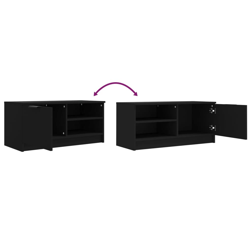 vidaXL Meuble TV Noir 80x35x36,5 cm Bois d'ingénierie