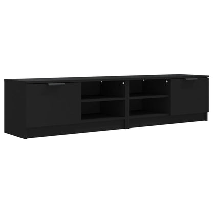 vidaXL Meubles TV 2 pcs Noir 80x35x36,5 cm Bois d'ingénierie
