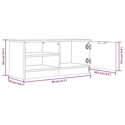 vidaXL Meubles TV 2 pcs Noir 80x35x36,5 cm Bois d'ingénierie
