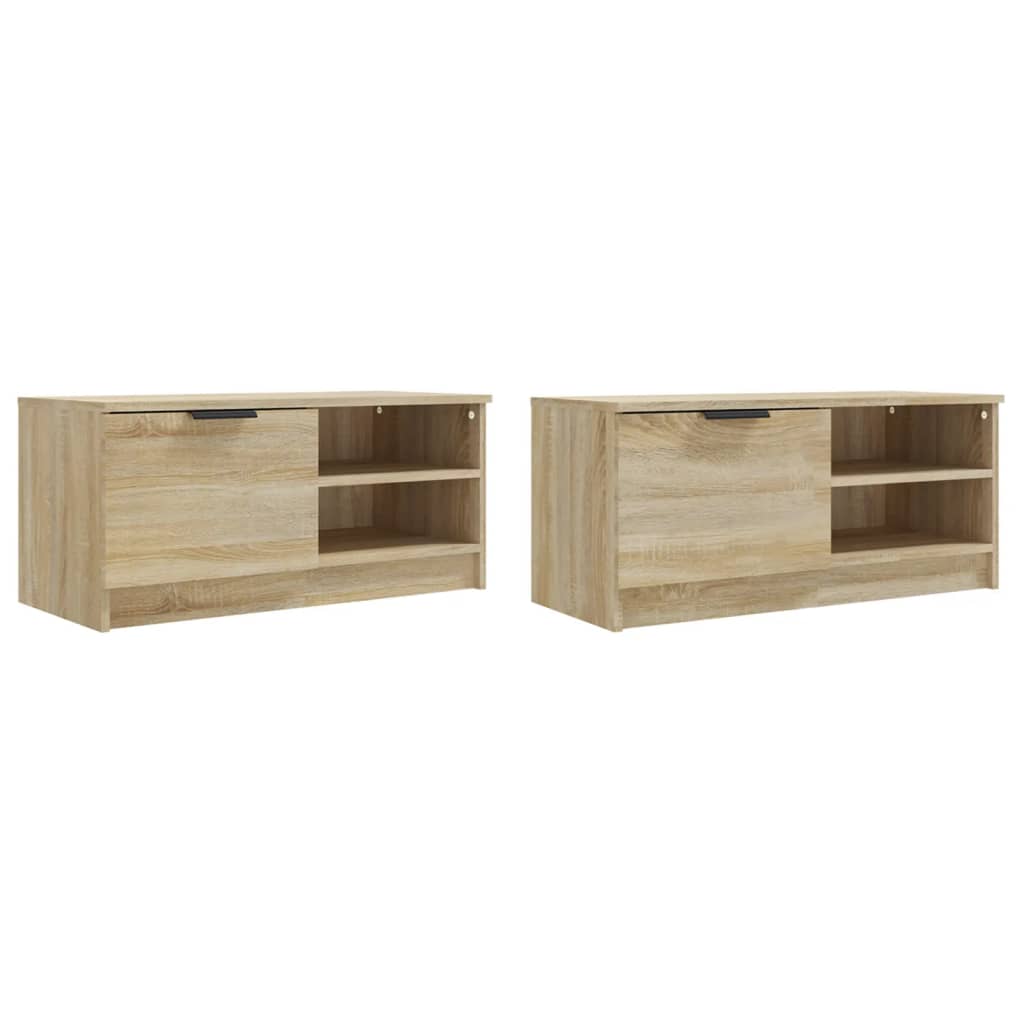 vidaXL Meubles TV 2 pcs Chêne Sonoma 80x35x36,5 cm Bois d'ingénierie