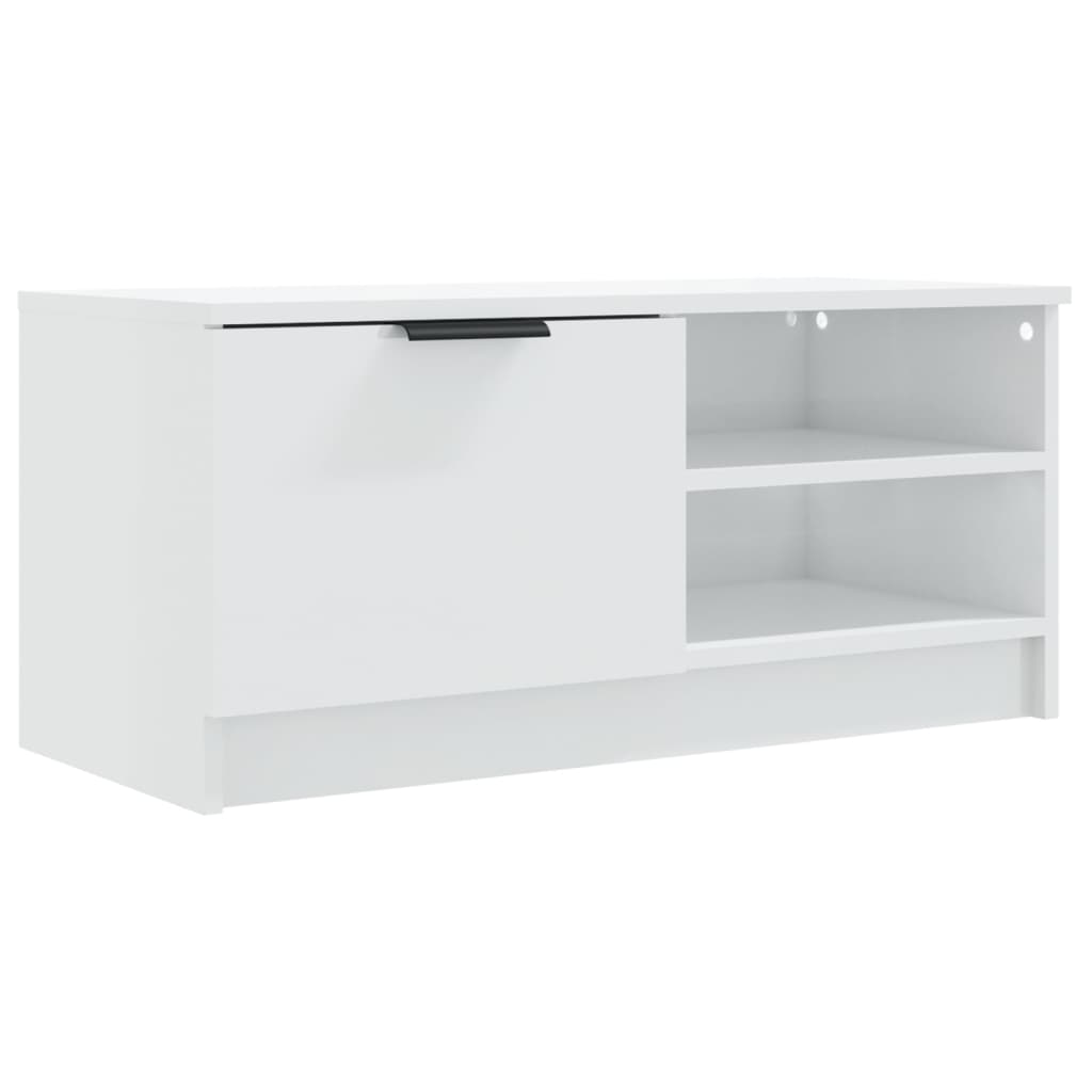 Meuble TV vidaXL blanc brillant 80x35x36,5 cm en bois d'ingénierie
