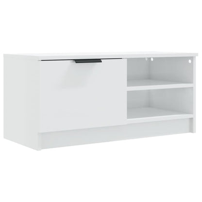 Meuble TV vidaXL blanc brillant 80x35x36,5 cm en bois d'ingénierie