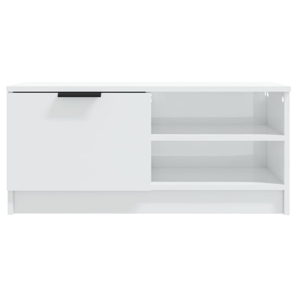 Meuble TV vidaXL blanc brillant 80x35x36,5 cm en bois d'ingénierie