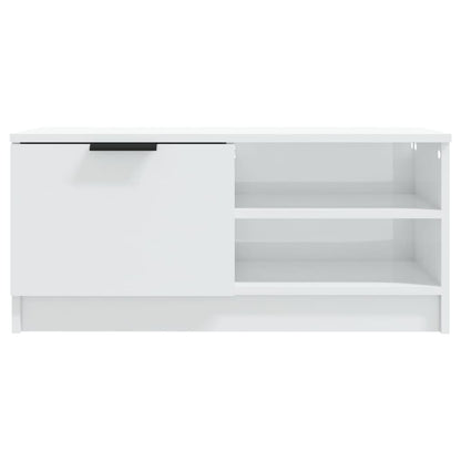Meuble TV vidaXL blanc brillant 80x35x36,5 cm en bois d'ingénierie