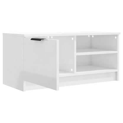 Meuble TV vidaXL blanc brillant 80x35x36,5 cm en bois d'ingénierie