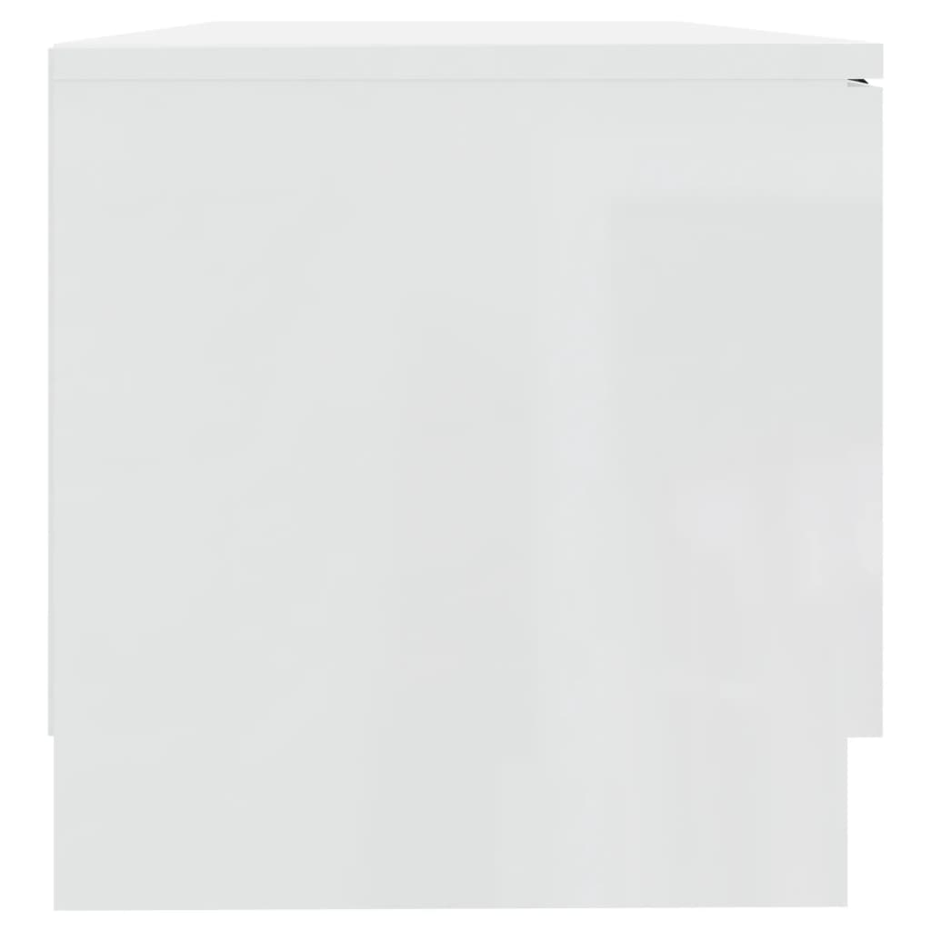 Meuble TV vidaXL blanc brillant 80x35x36,5 cm en bois d'ingénierie