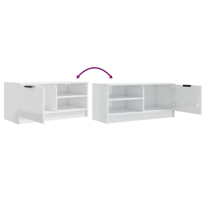 Meuble TV vidaXL blanc brillant 80x35x36,5 cm en bois d'ingénierie