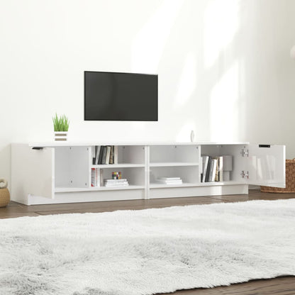 vidaXL Meubles TV 2 pcs Blanc brillant 80x35x36,5 cm Aggloméré