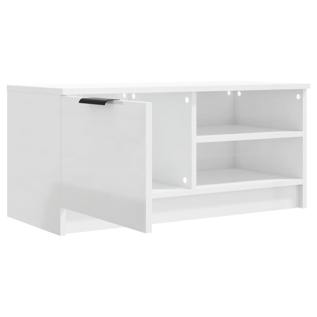 vidaXL Meubles TV 2 pcs Blanc brillant 80x35x36,5 cm Aggloméré