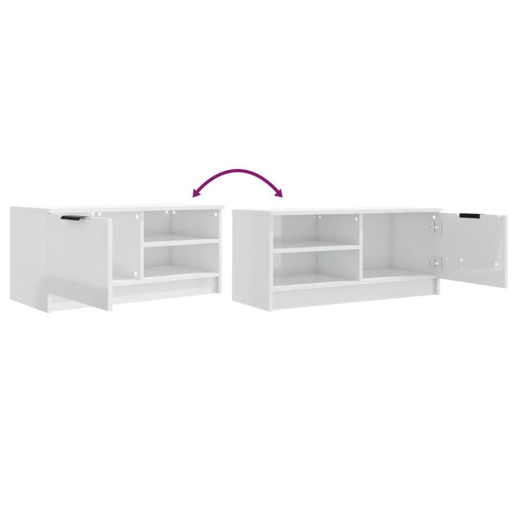 vidaXL Meubles TV 2 pcs Blanc brillant 80x35x36,5 cm Aggloméré