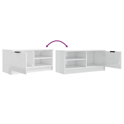 vidaXL Meubles TV 2 pcs Blanc brillant 80x35x36,5 cm Aggloméré