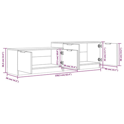 vidaXL TV-Schrank Weiß 158,5x36x45 cm Holzwerkstoff