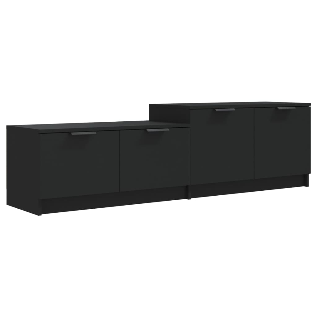 Meuble TV vidaXL noir 158,5x36x45 cm en bois d'ingénierie