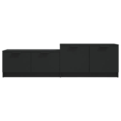 Meuble TV vidaXL noir 158,5x36x45 cm en bois d'ingénierie