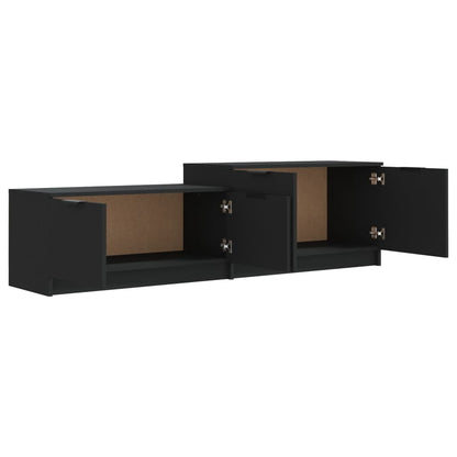 Meuble TV vidaXL noir 158,5x36x45 cm en bois d'ingénierie