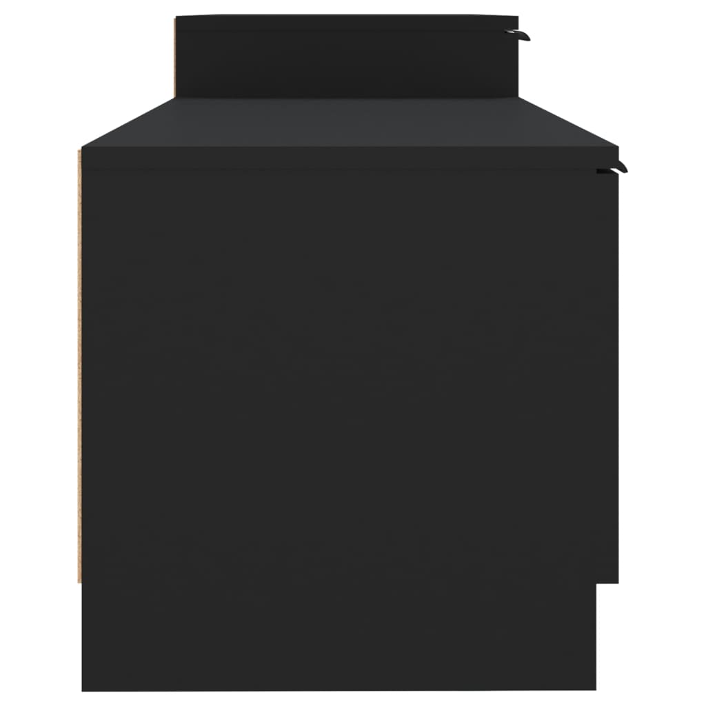 Meuble TV vidaXL noir 158,5x36x45 cm en bois d'ingénierie
