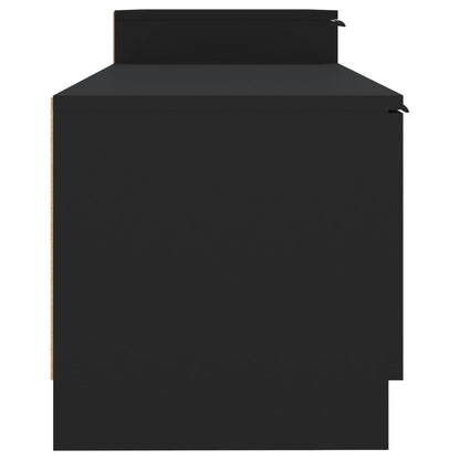 Meuble TV vidaXL noir 158,5x36x45 cm en bois d'ingénierie