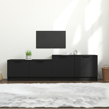 Meuble TV vidaXL noir 158,5x36x45 cm en bois d'ingénierie