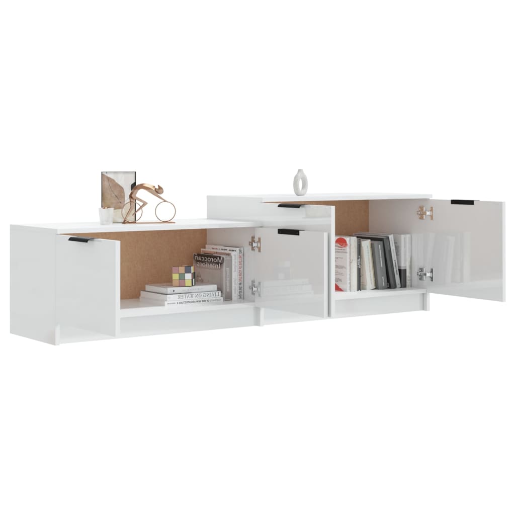 vidaXL TV-Schrank Hochglanz-Weiß 158,5x36x45 cm Holzwerkstoff