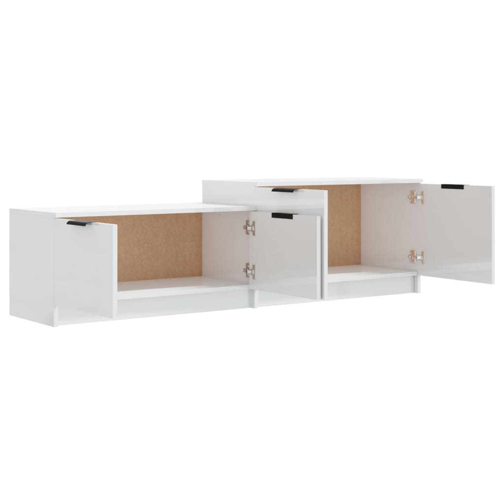 vidaXL TV-Schrank Hochglanz-Weiß 158,5x36x45 cm Holzwerkstoff