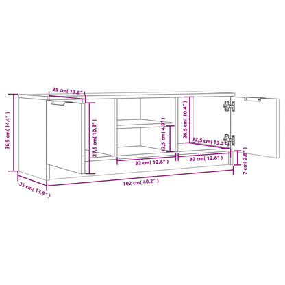 vidaXL TV-Schrank Betongrau 102x35x36,5 cm Holzwerkstoff