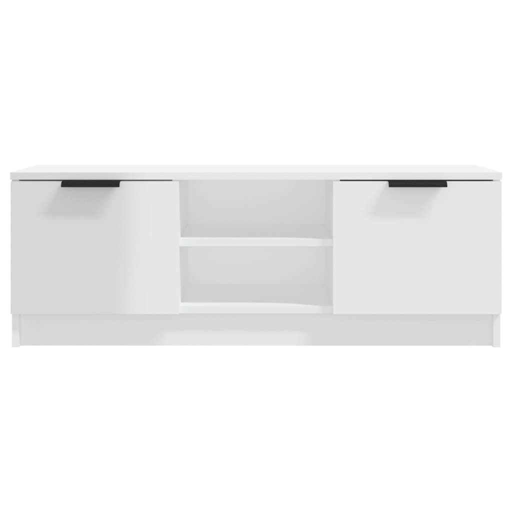 Meuble TV vidaXL blanc brillant 102x35x36,5 cm aggloméré