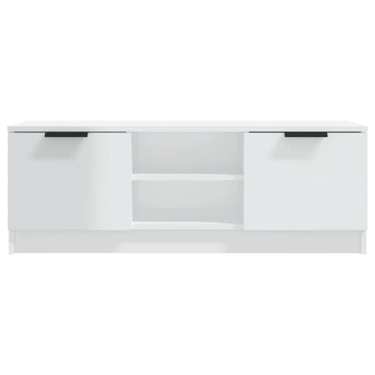 Meuble TV vidaXL blanc brillant 102x35x36,5 cm aggloméré