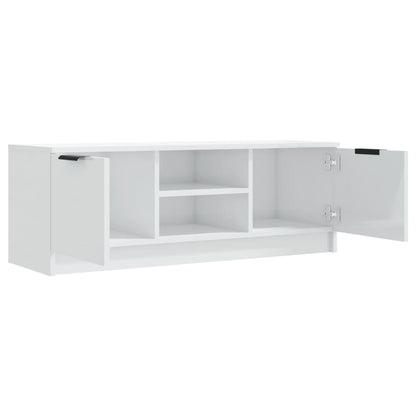 Meuble TV vidaXL blanc brillant 102x35x36,5 cm aggloméré