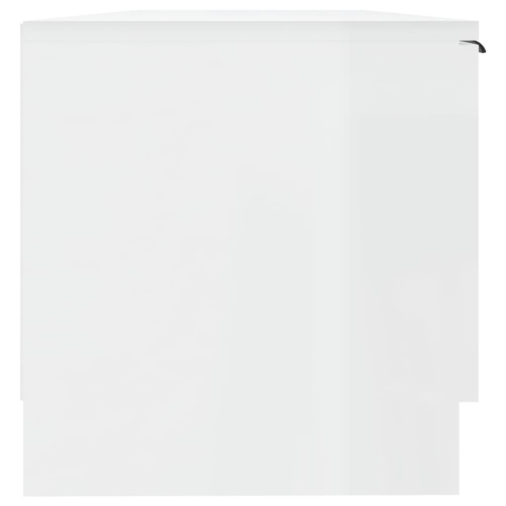 Meuble TV vidaXL blanc brillant 102x35x36,5 cm aggloméré