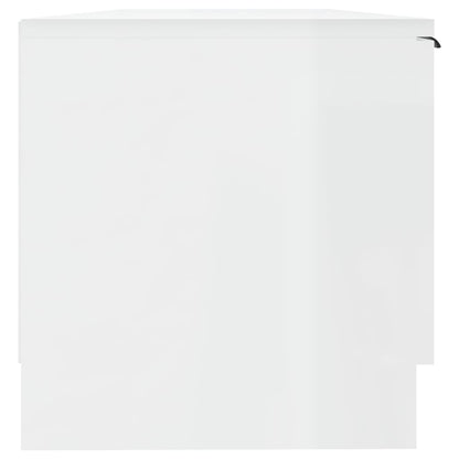 Meuble TV vidaXL blanc brillant 102x35x36,5 cm aggloméré
