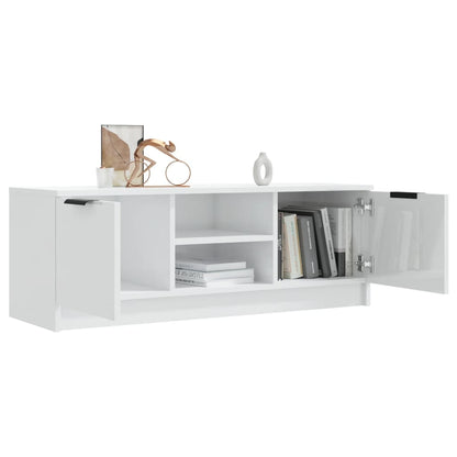 Meuble TV vidaXL blanc brillant 102x35x36,5 cm aggloméré